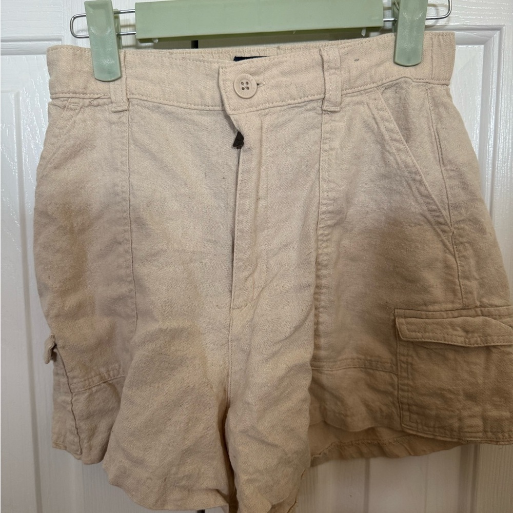 Hollister Tan Cargo Shorts Relaxed Fit